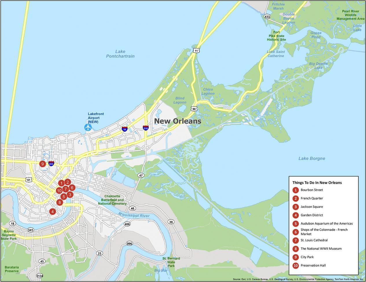 New Orleans Louisiana Map Map Of New Orleans, Louisiana - Gis Geography