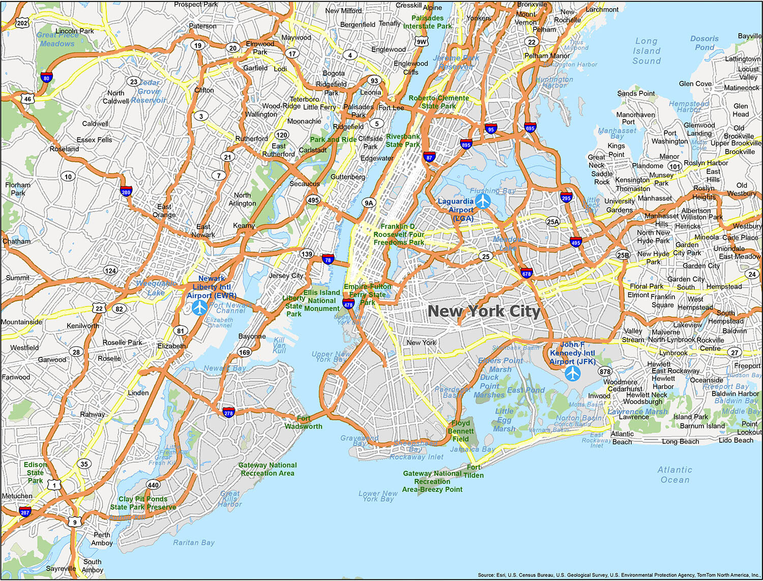 Map Of New York City GIS Geography