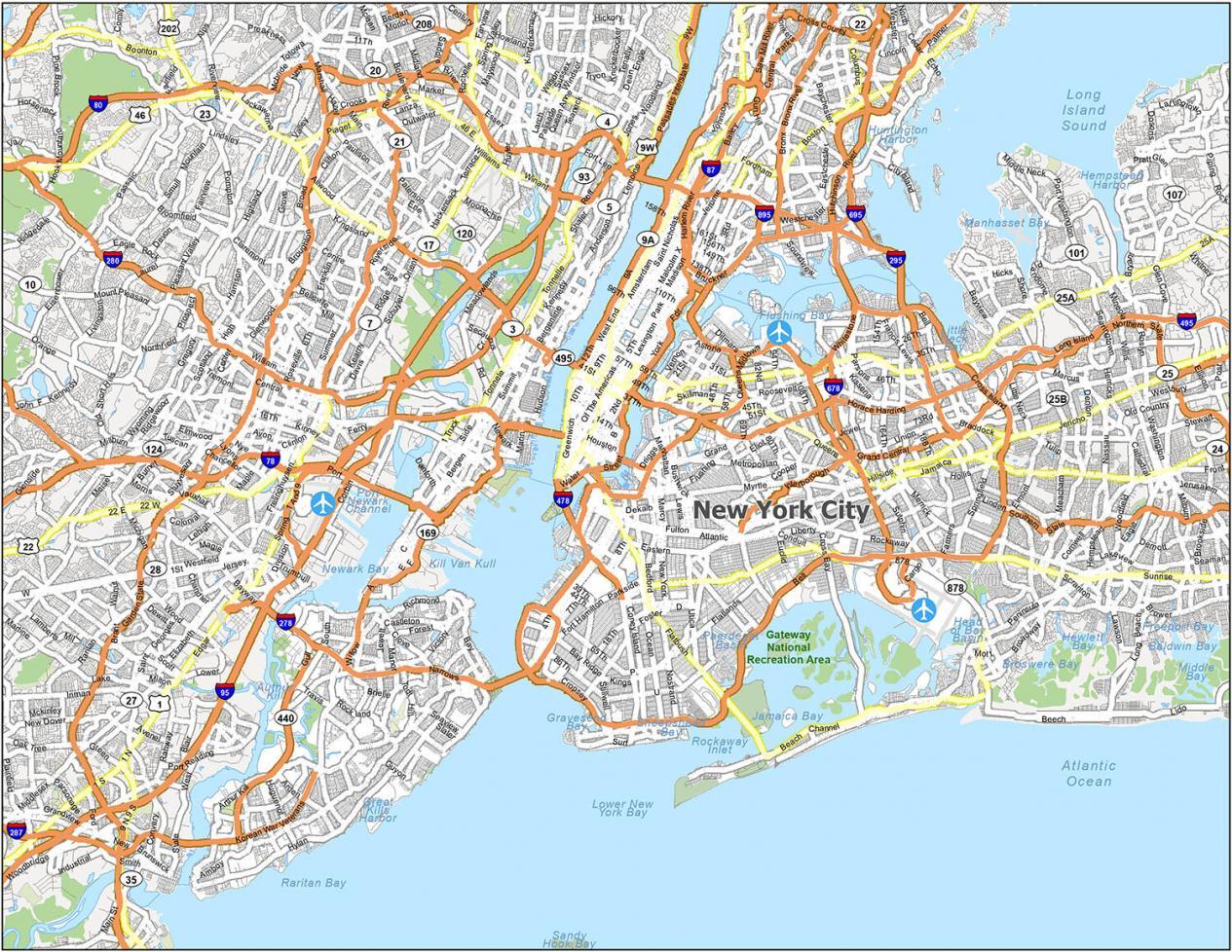 new york city highways map