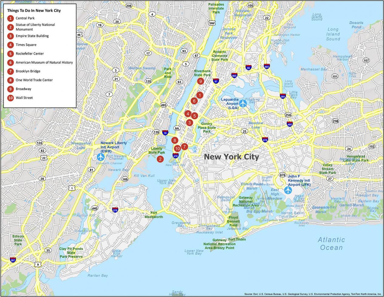 Google Map of New York City, New York, USA - Nations Online Project