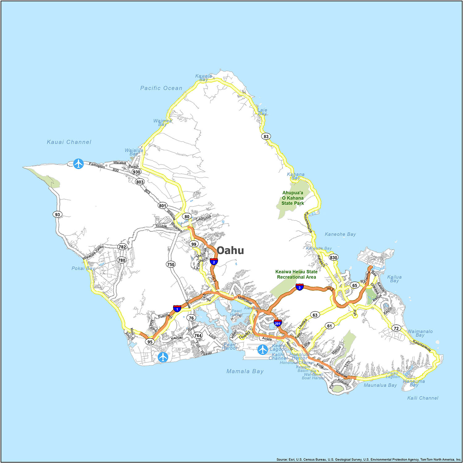 compass map of hawaii