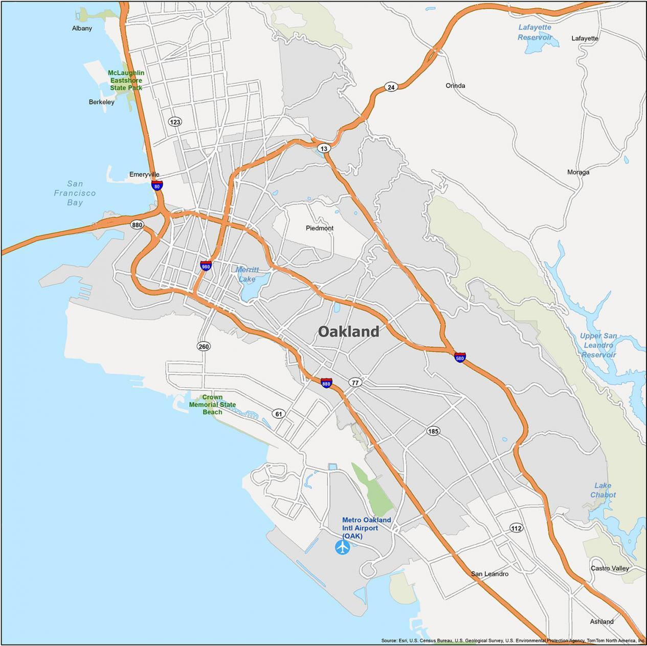Oakland Map California