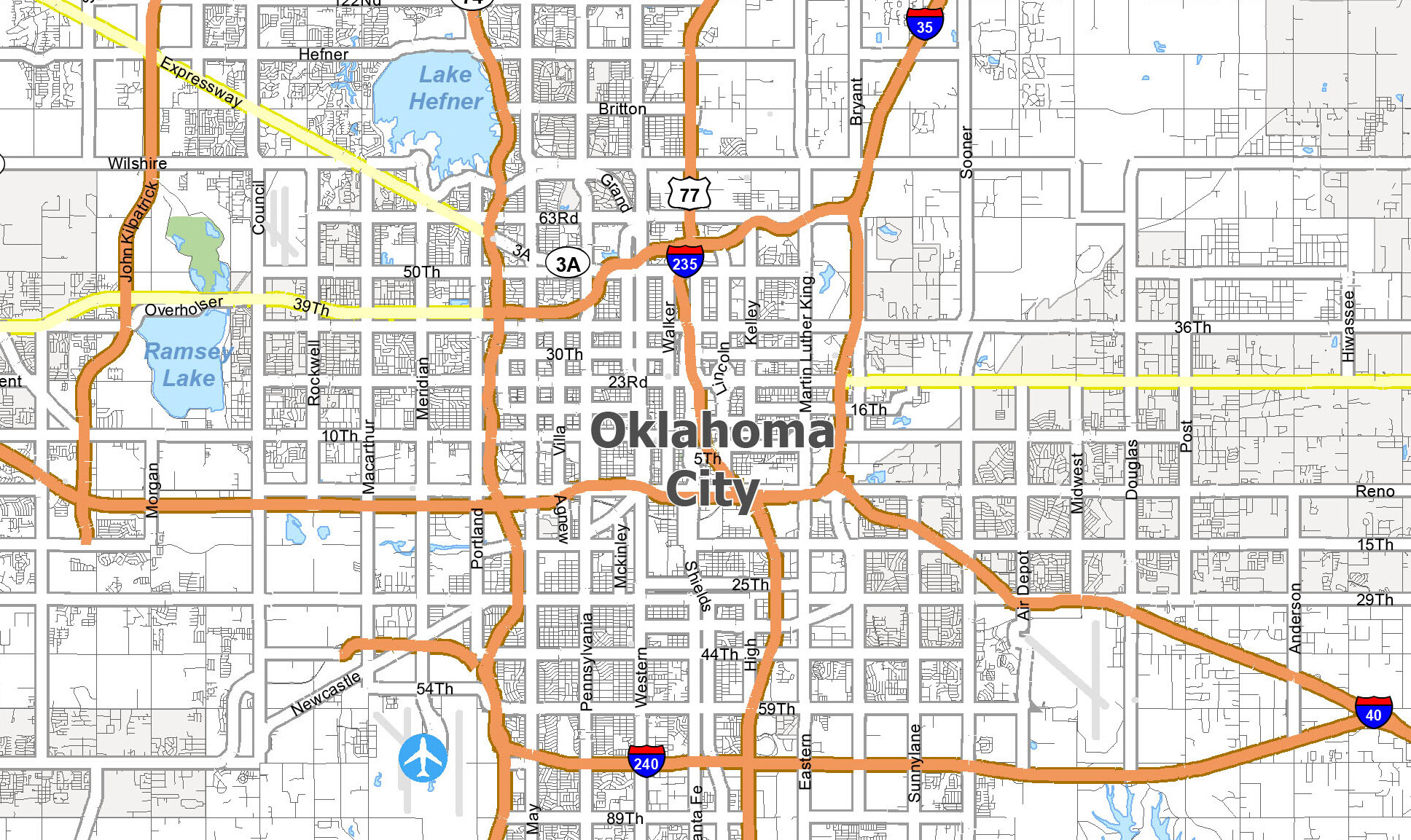 Printable Oklahoma City Map