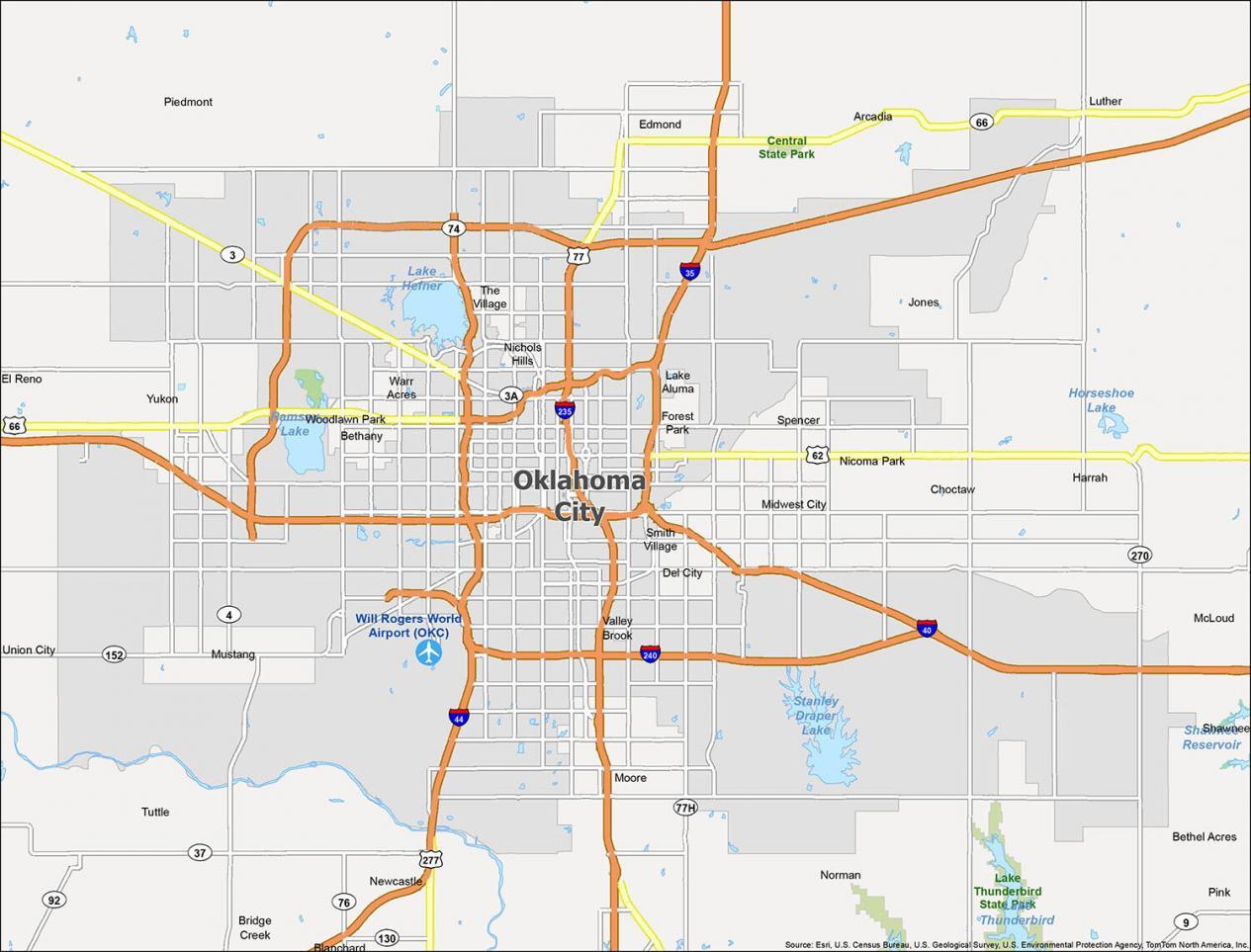 Oklahoma City Map Oklahoma