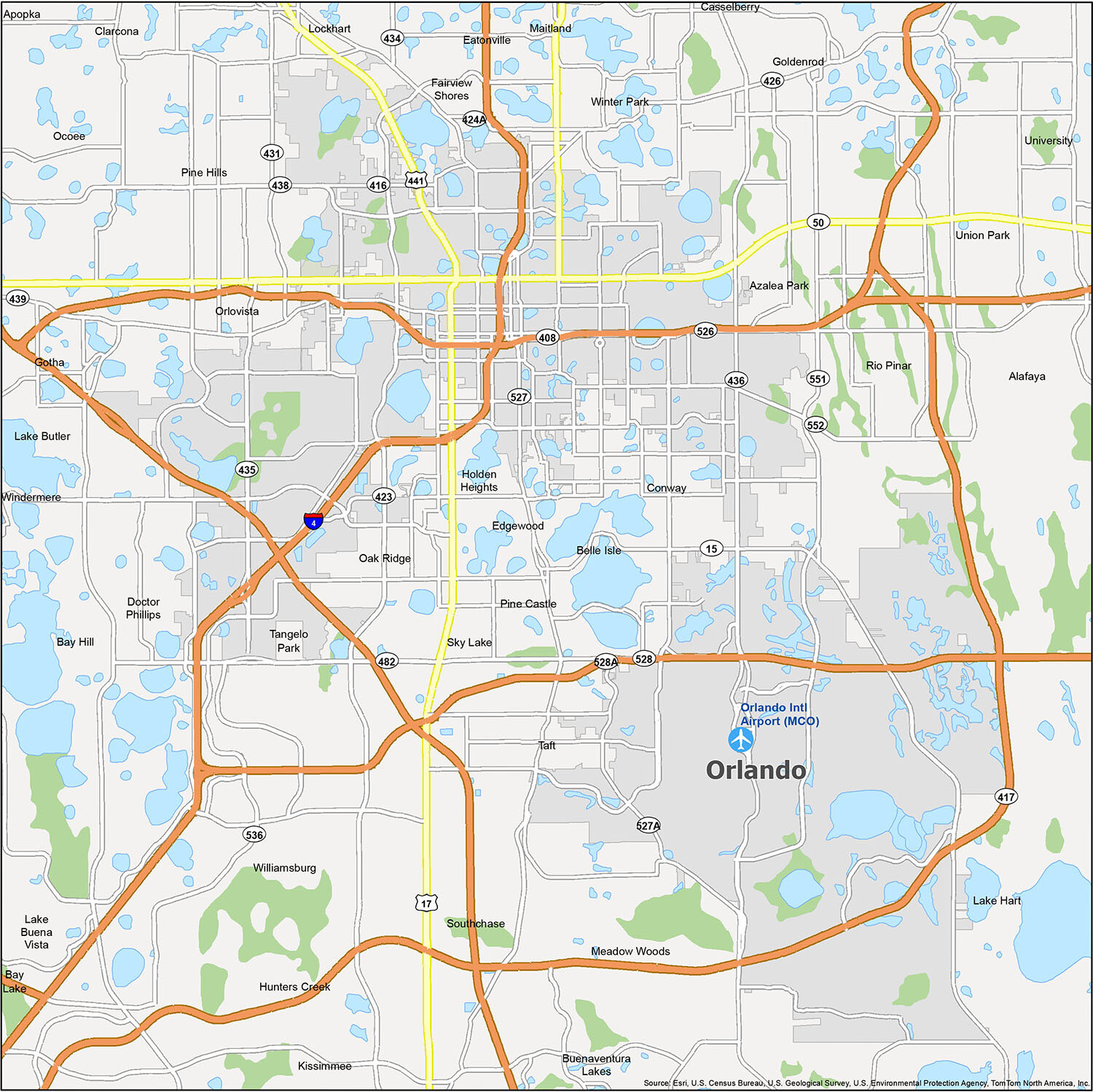 Map of Orlando, Florida - GIS Geography