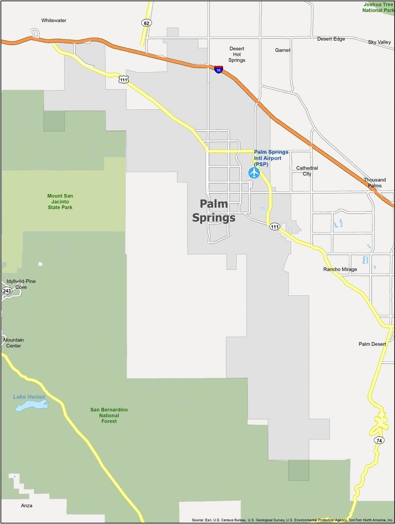 Palm Springs Map California