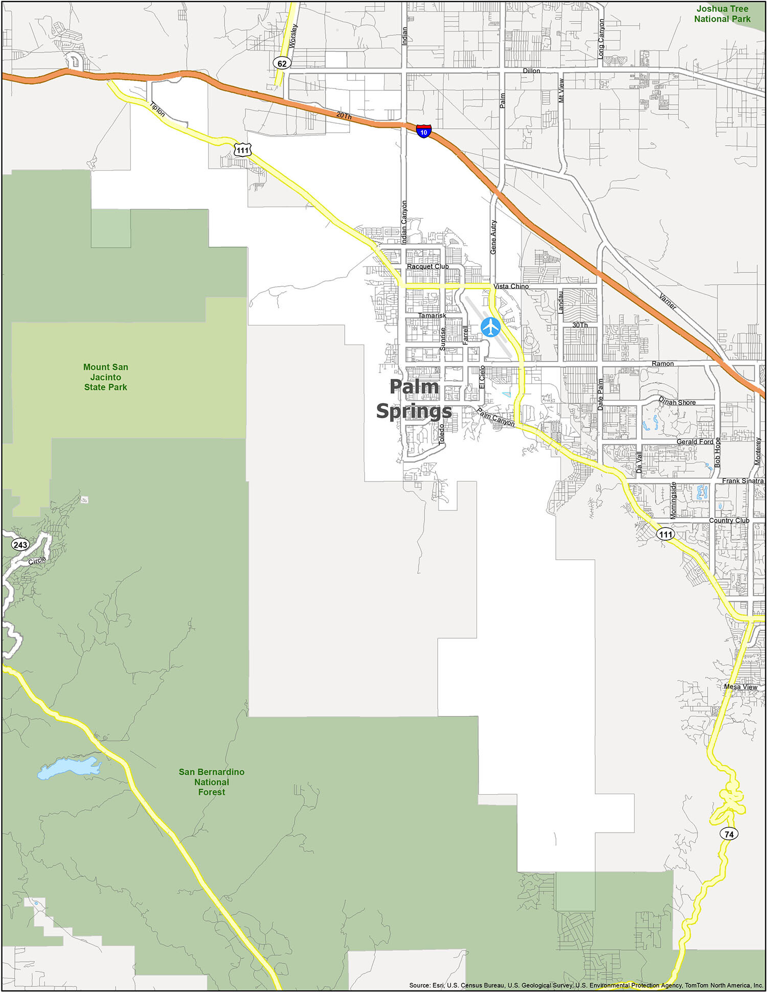 Palm Springs On California Map - Rosa Wandie
