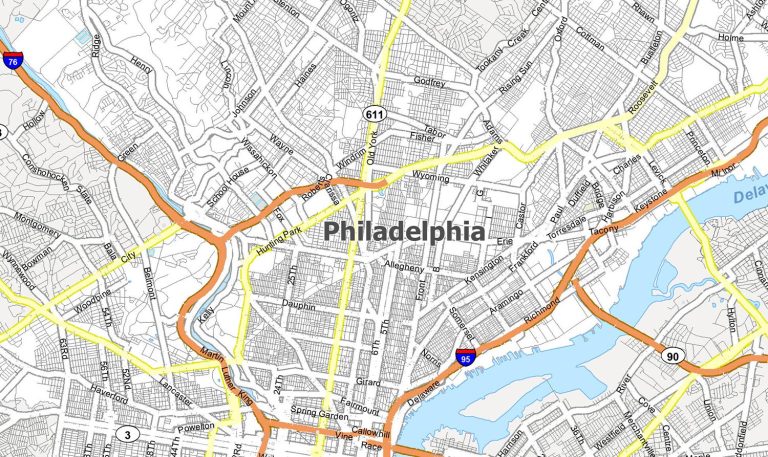 Map of Philadelphia, Pennsylvania
