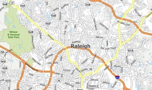 Raleigh NC Map, North Carolina
