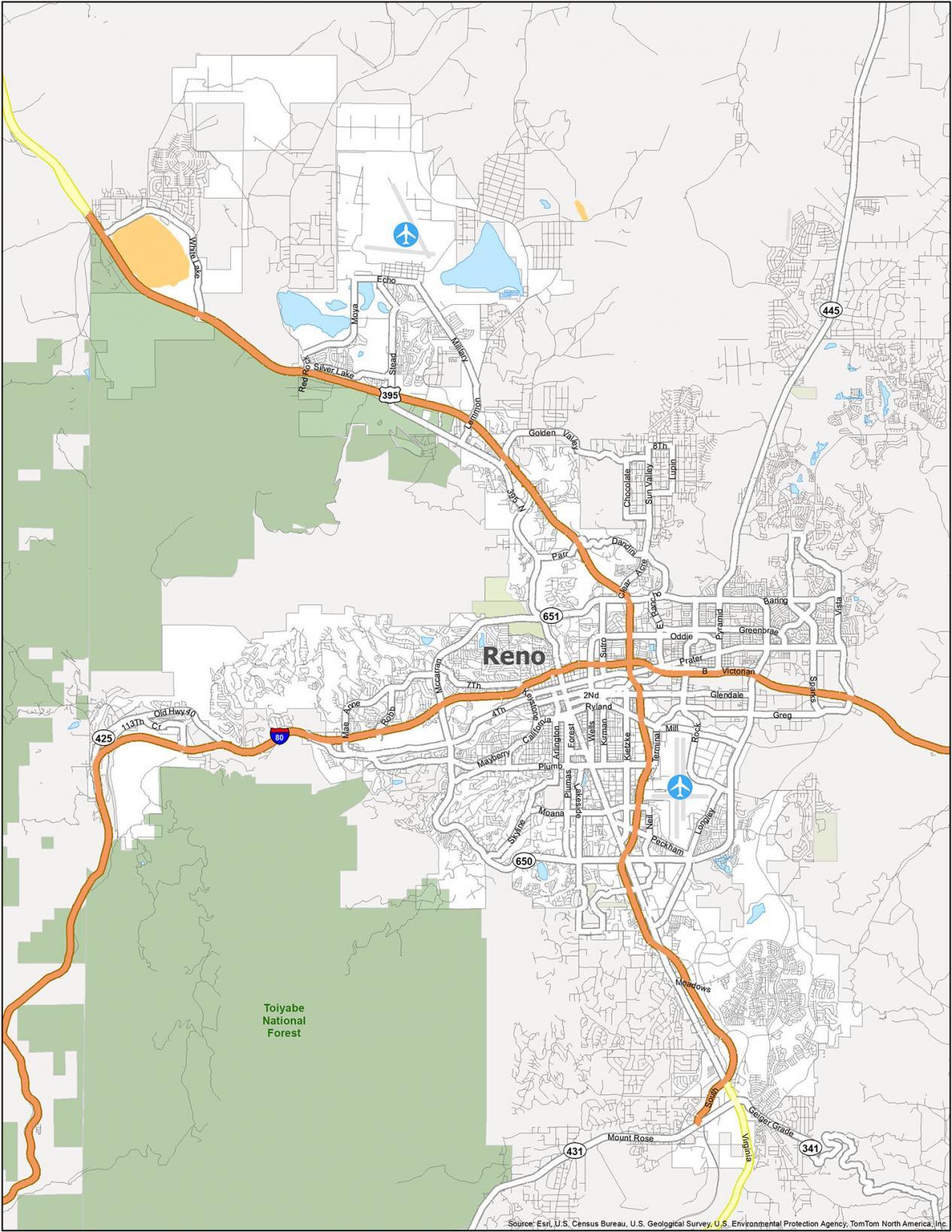 Map Of South Reno Nv - New River Kayaking Map