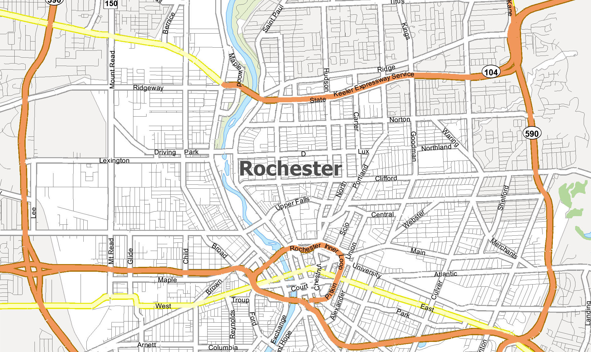 Map New York Rochester
