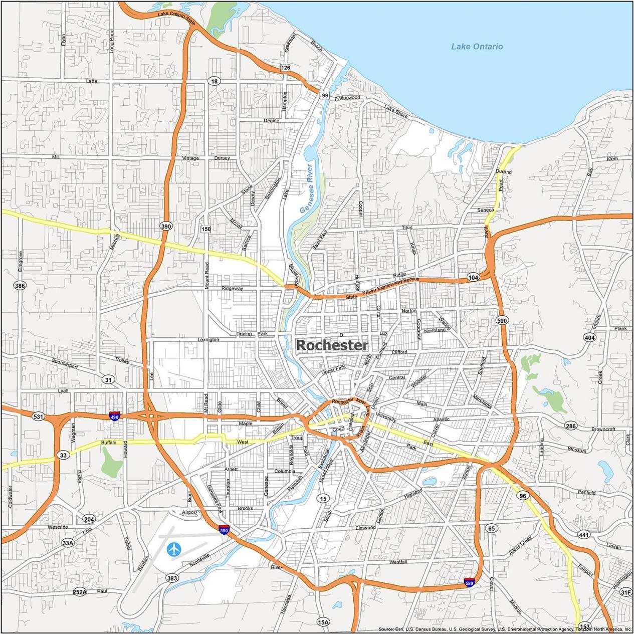 Map Of Rochester Ny Area Map Of Rochester, New York - Gis Geography