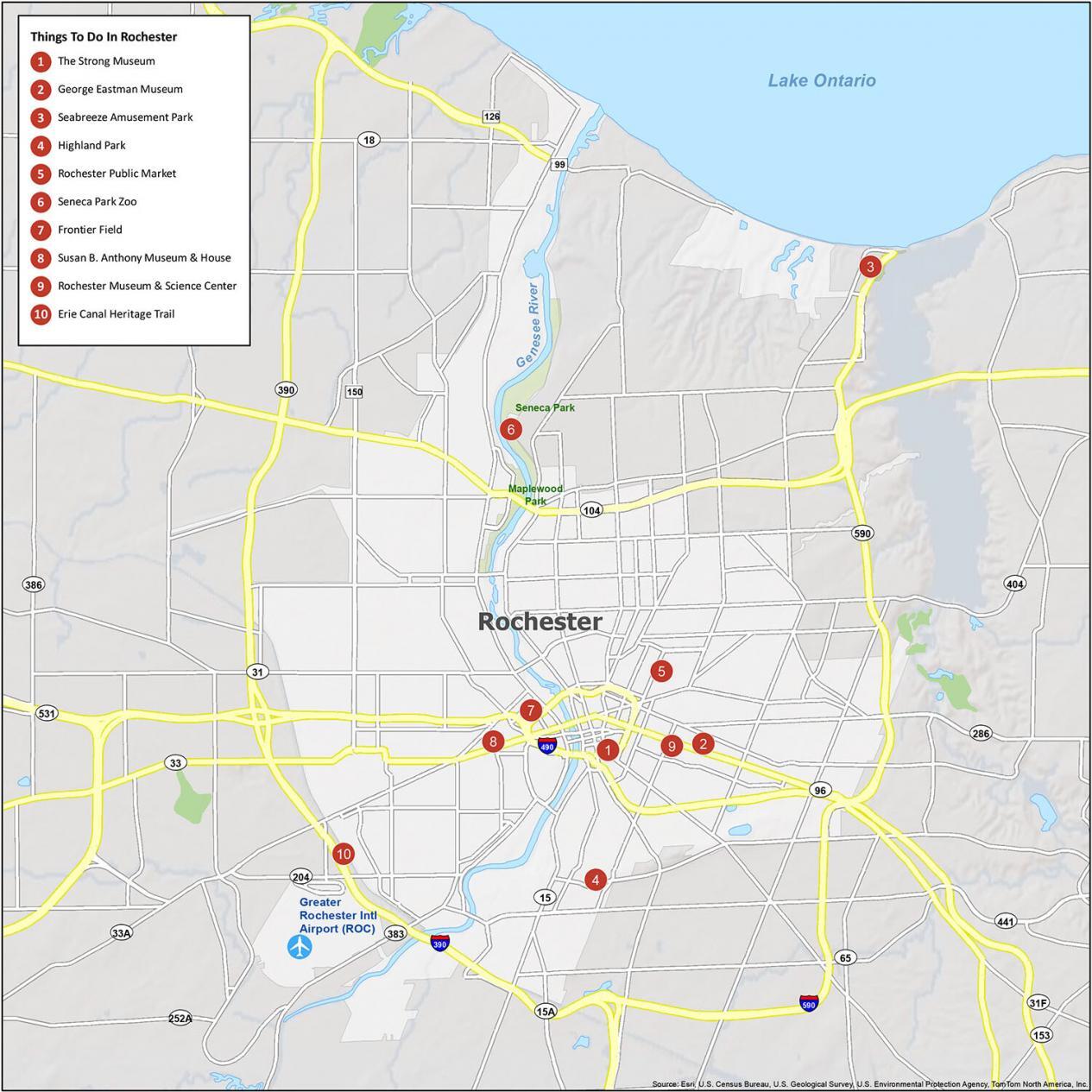 Map of Rochester, New York - GIS Geography