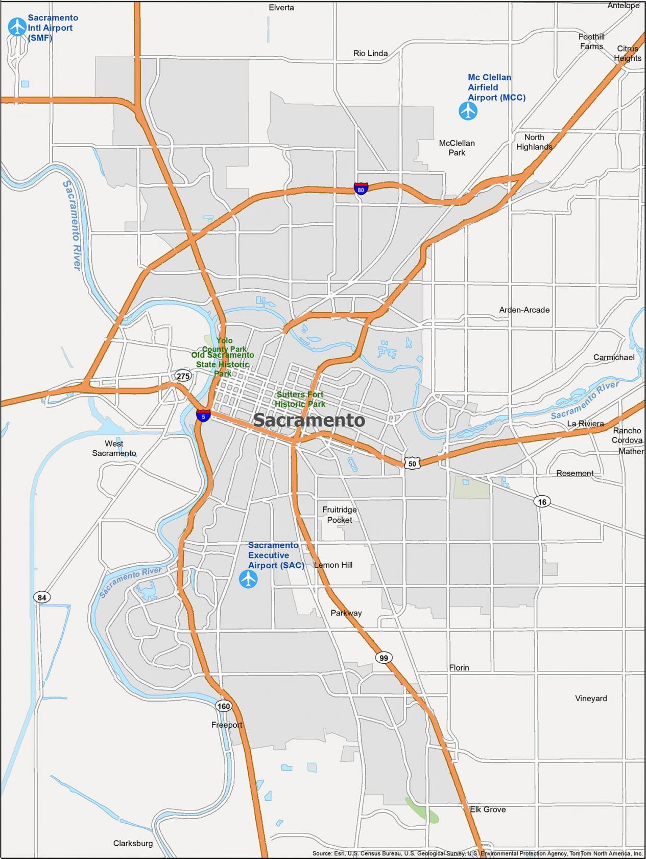 Sacramento Map California