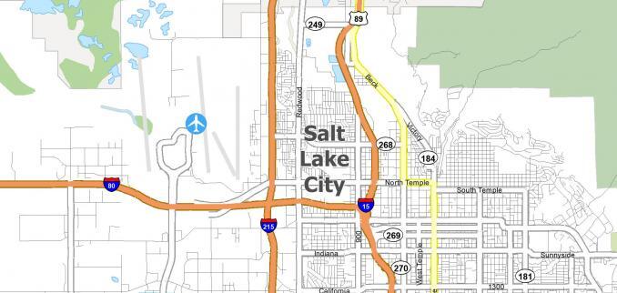 map salt lake city airport to hilton hotel