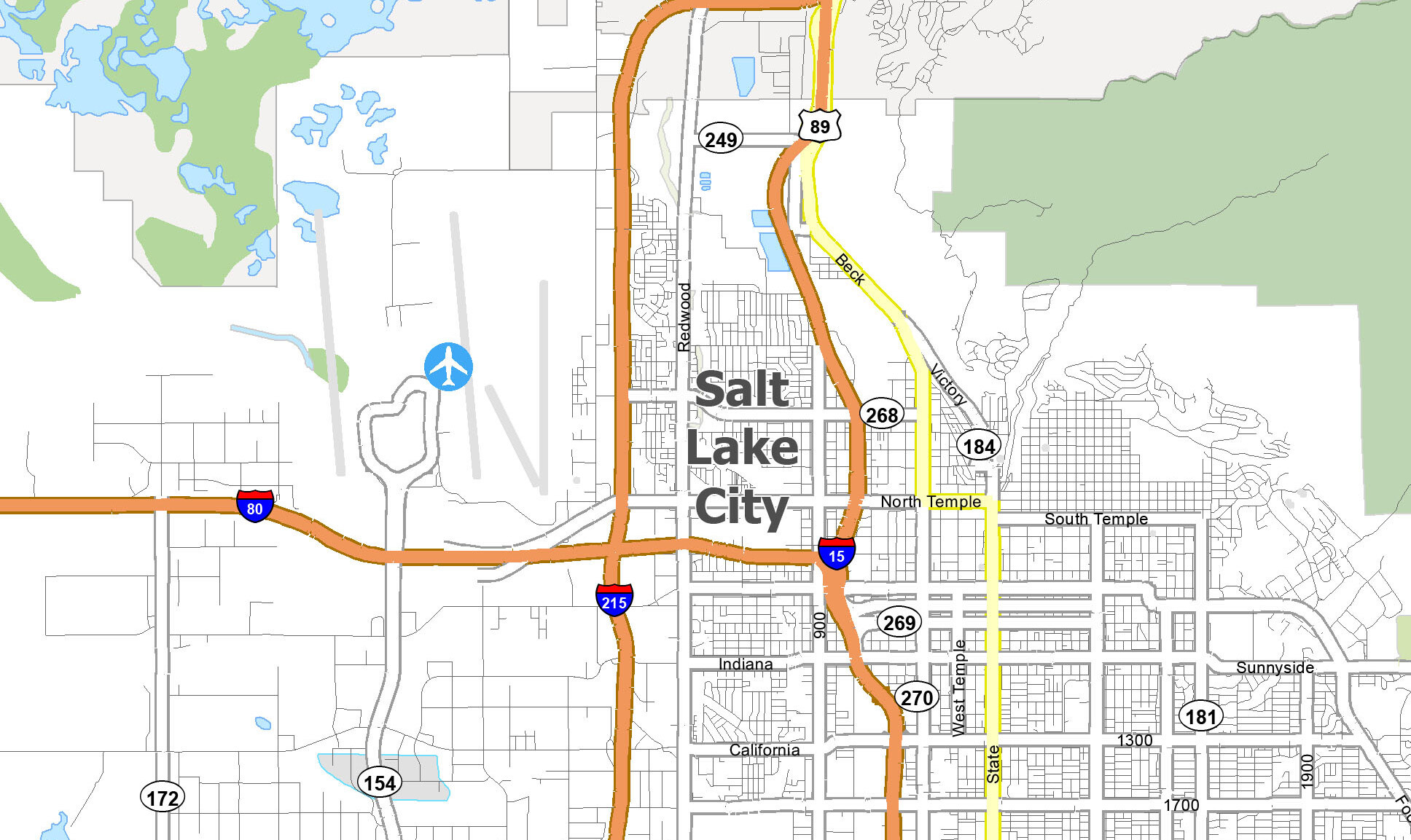 map salt lake city airport to hilton hotel