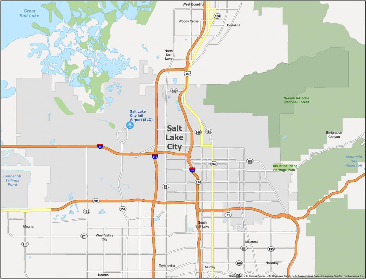 Salt Lake City Gis Map Salt Lake City Map, Utah - Gis Geography