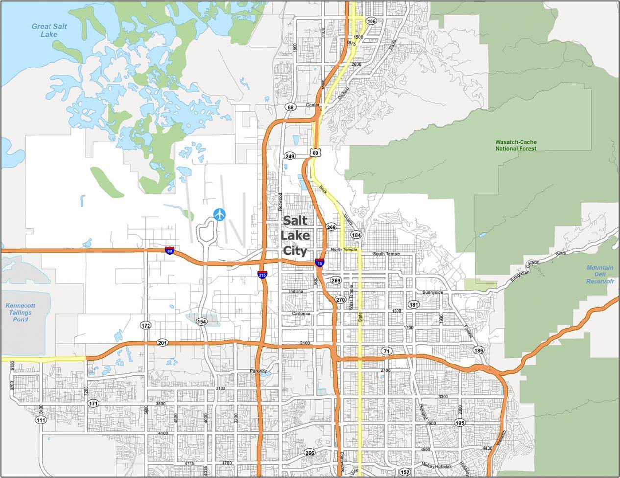 Map Of Salt Lake City Area Salt Lake City Map [Utah] - Gis Geography