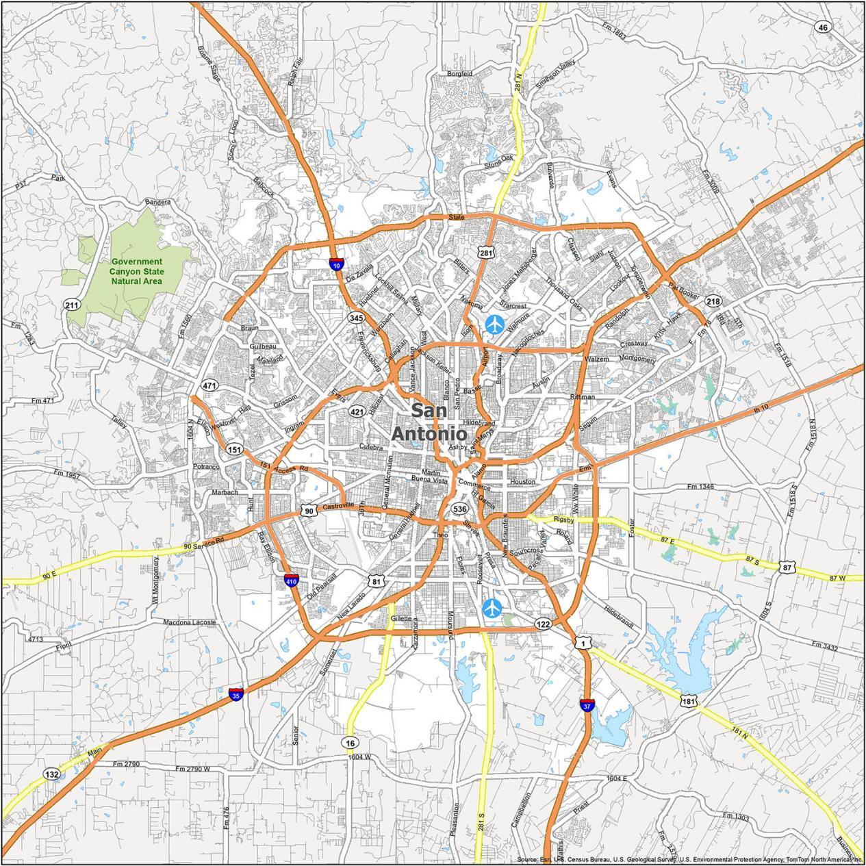 Map Of San Antonio Map Of San Antonio, Texas - Gis Geography