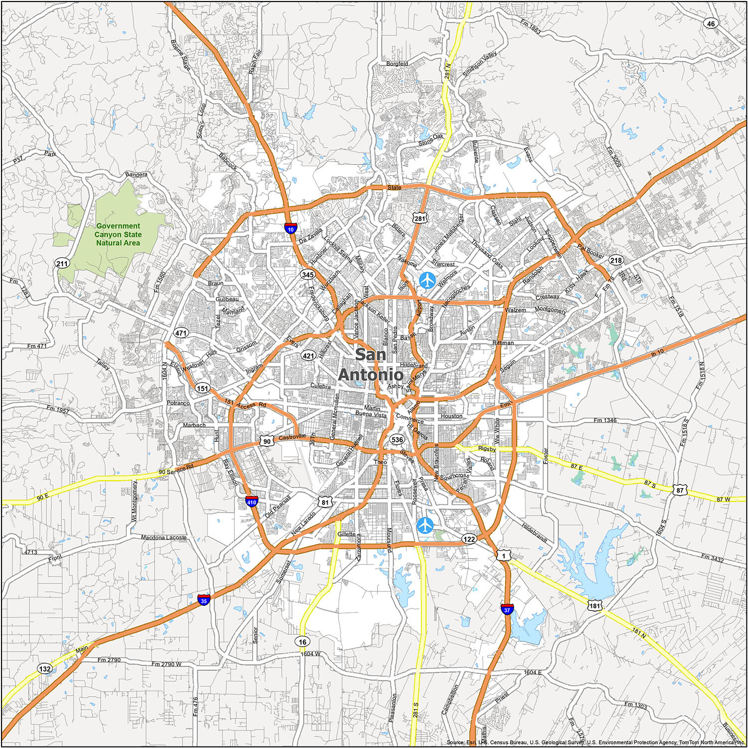 Map Of San Antonio Texas And Surrounding Cities - Issie Leticia