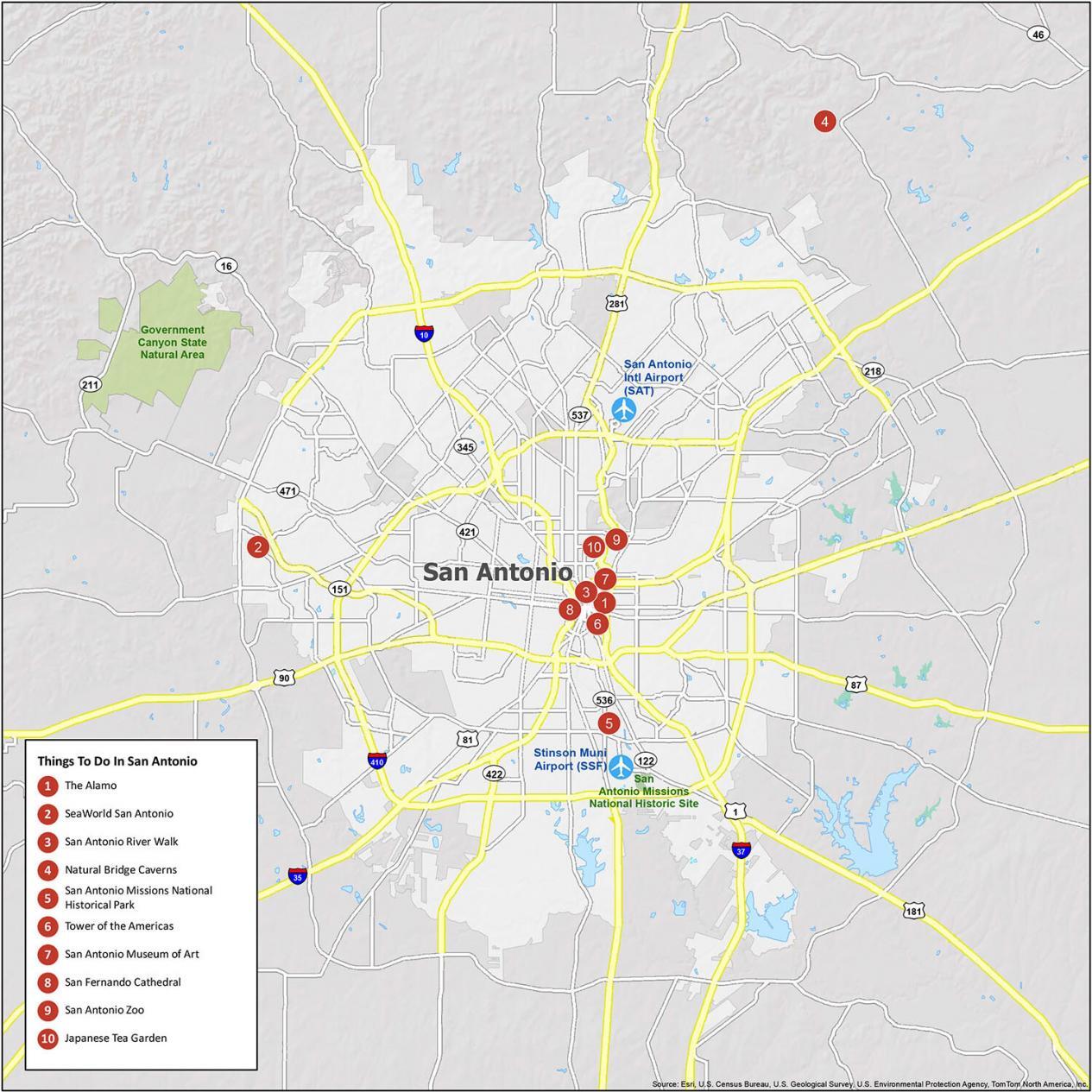 Map Of San Antonio Map Of San Antonio, Texas - Gis Geography