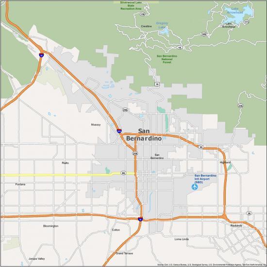 San Bernardino Map California 550x550 