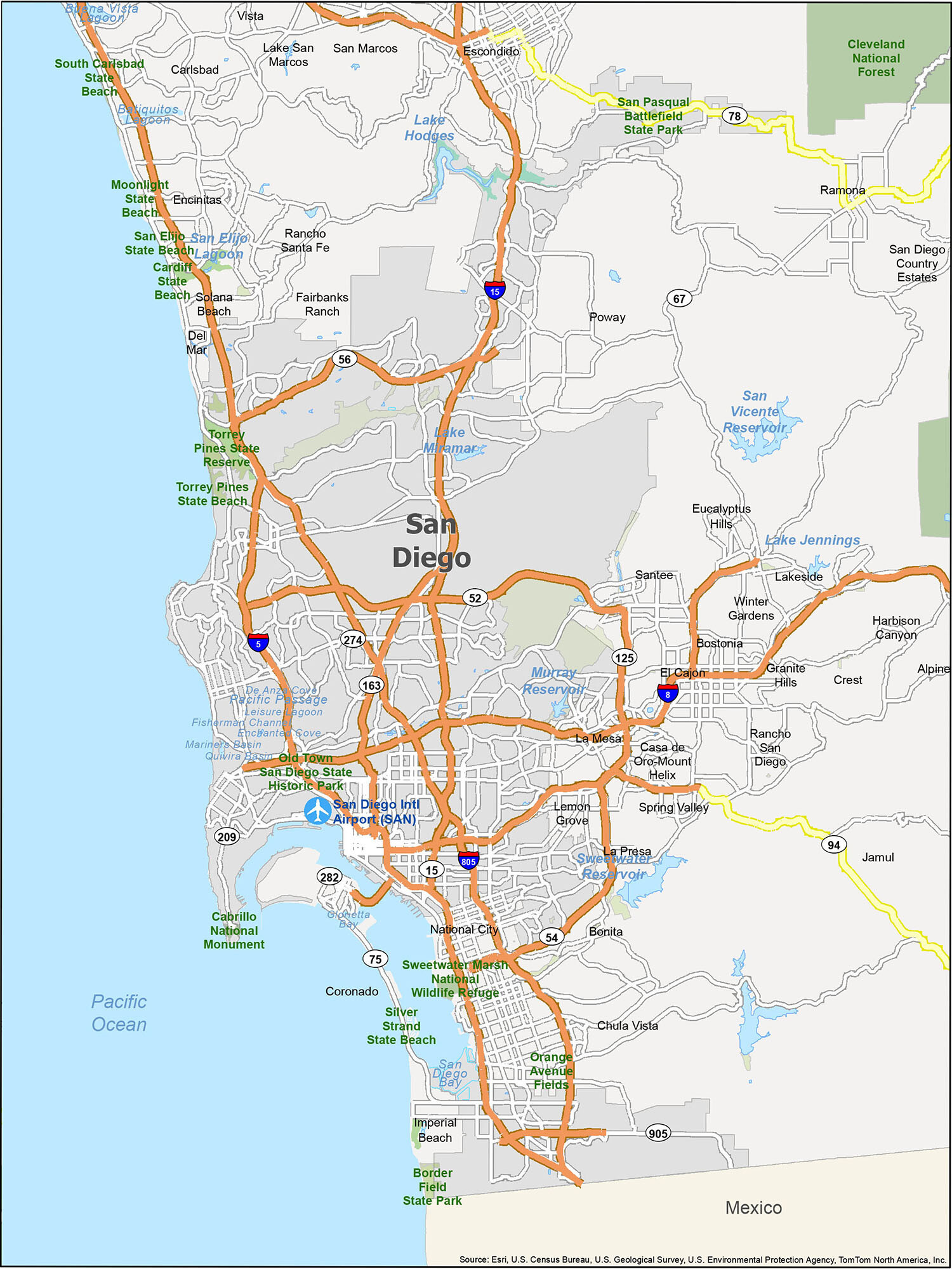 San Diego In California Map - Willi Julienne
