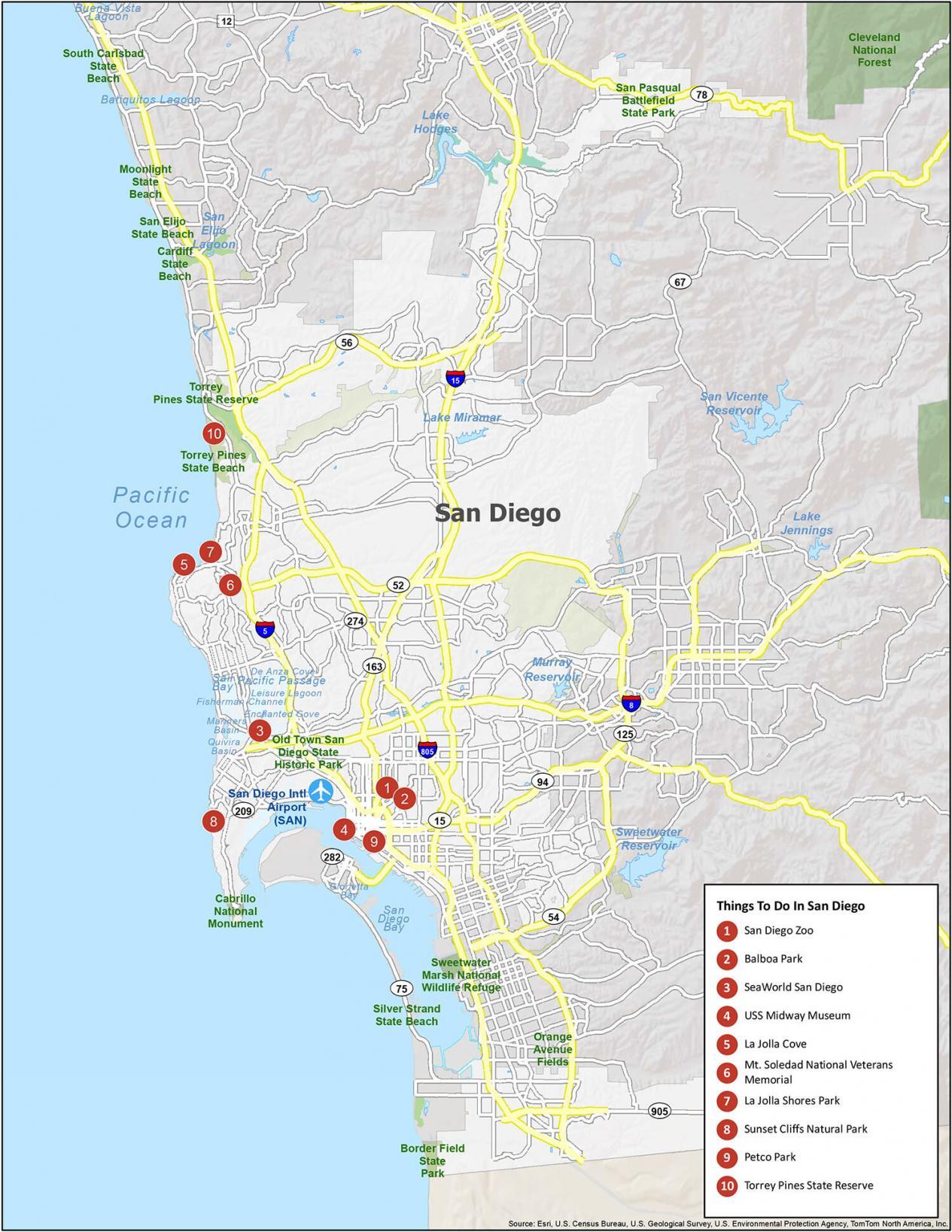 Map of San Diego, California - GIS Geography