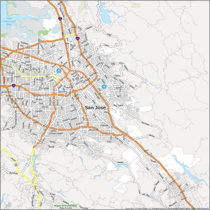 Map Of San Jose California Gis Geography 7876