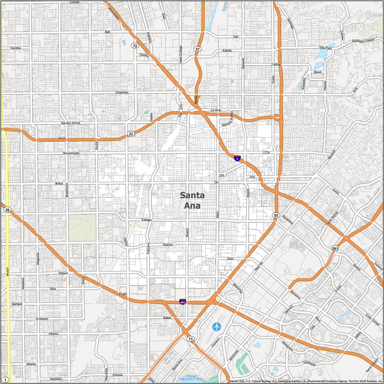 Santa Ana Road Map