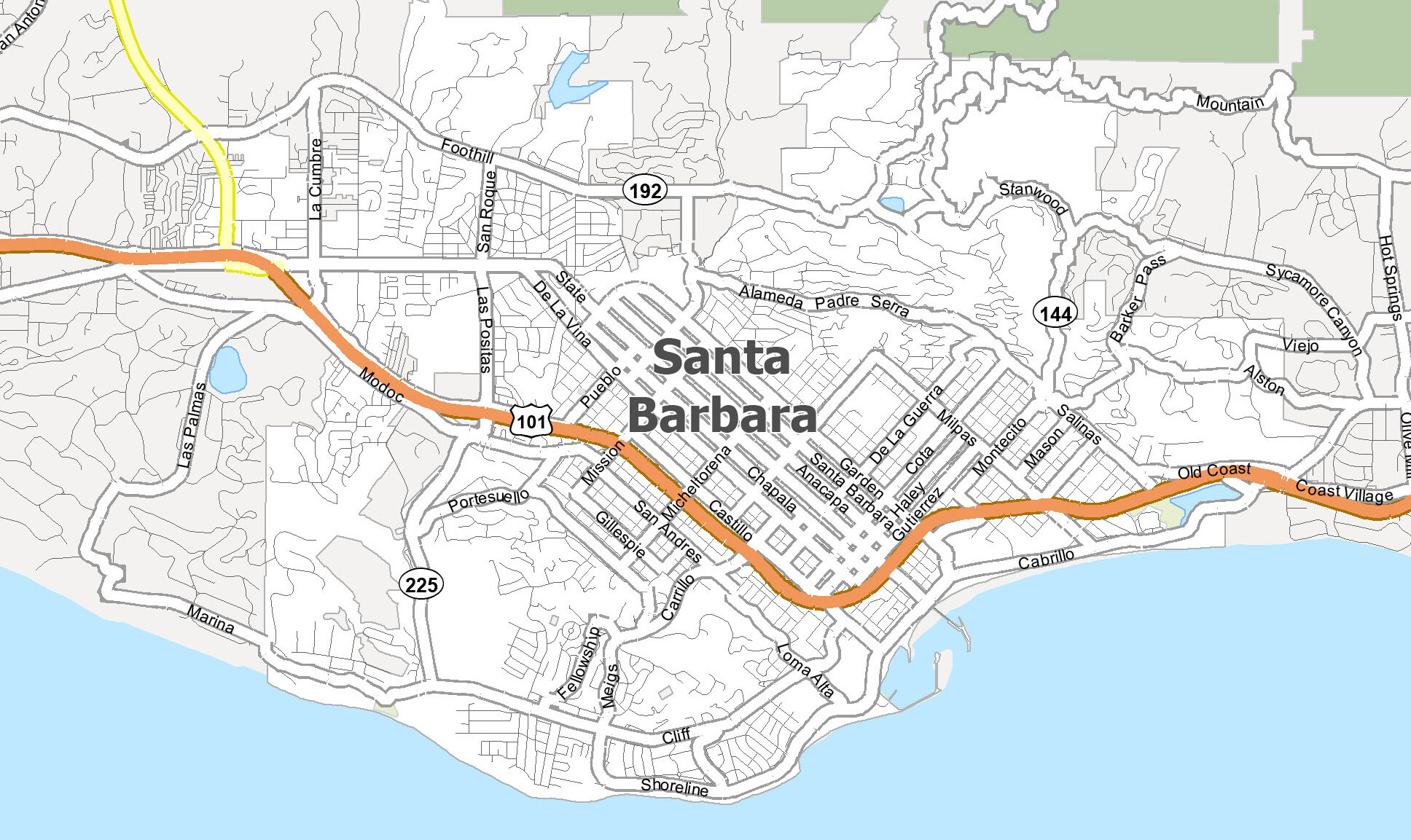 Santa Barbara California Map GIS Geography