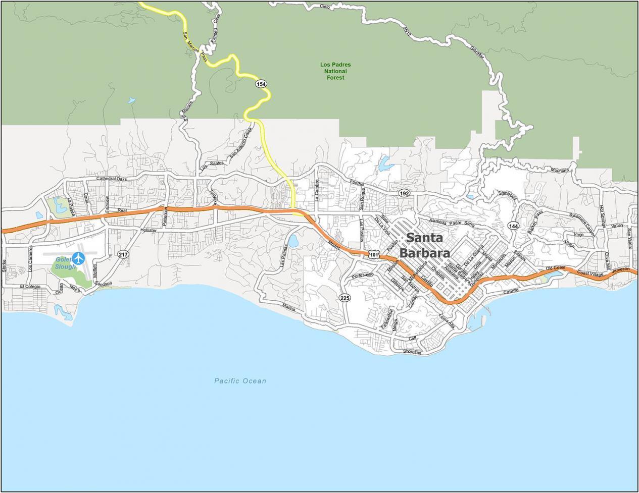 Map Of Santa Barbara Santa Barbara California Map - Gis Geography