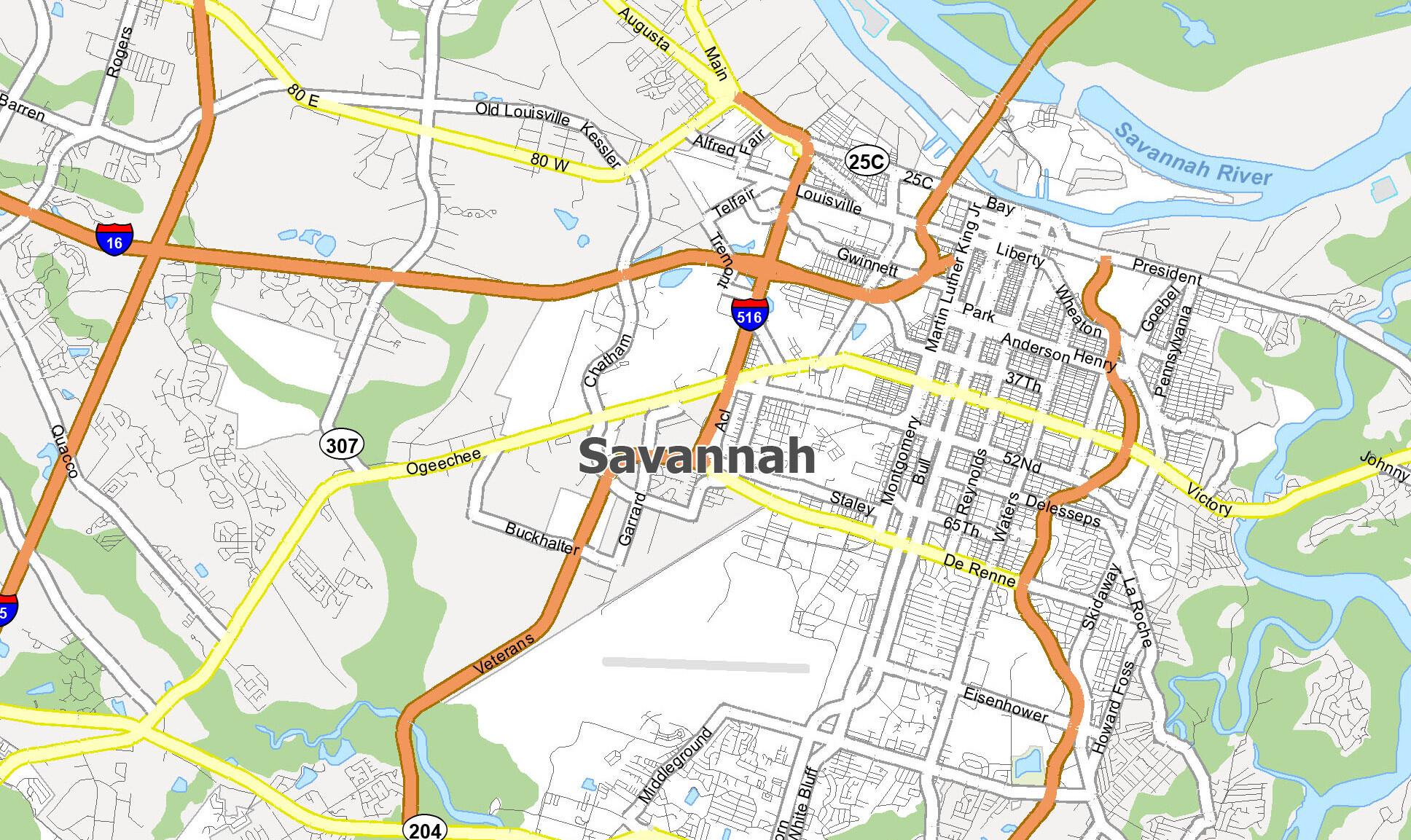 Savannah Tourist Map Images