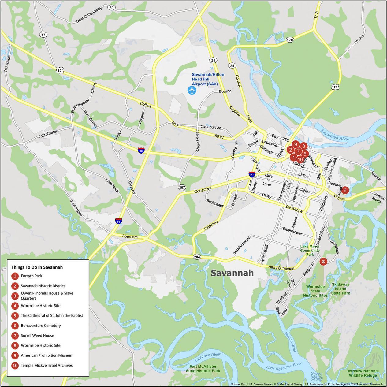 Savannah Georgia Map - GIS Geography