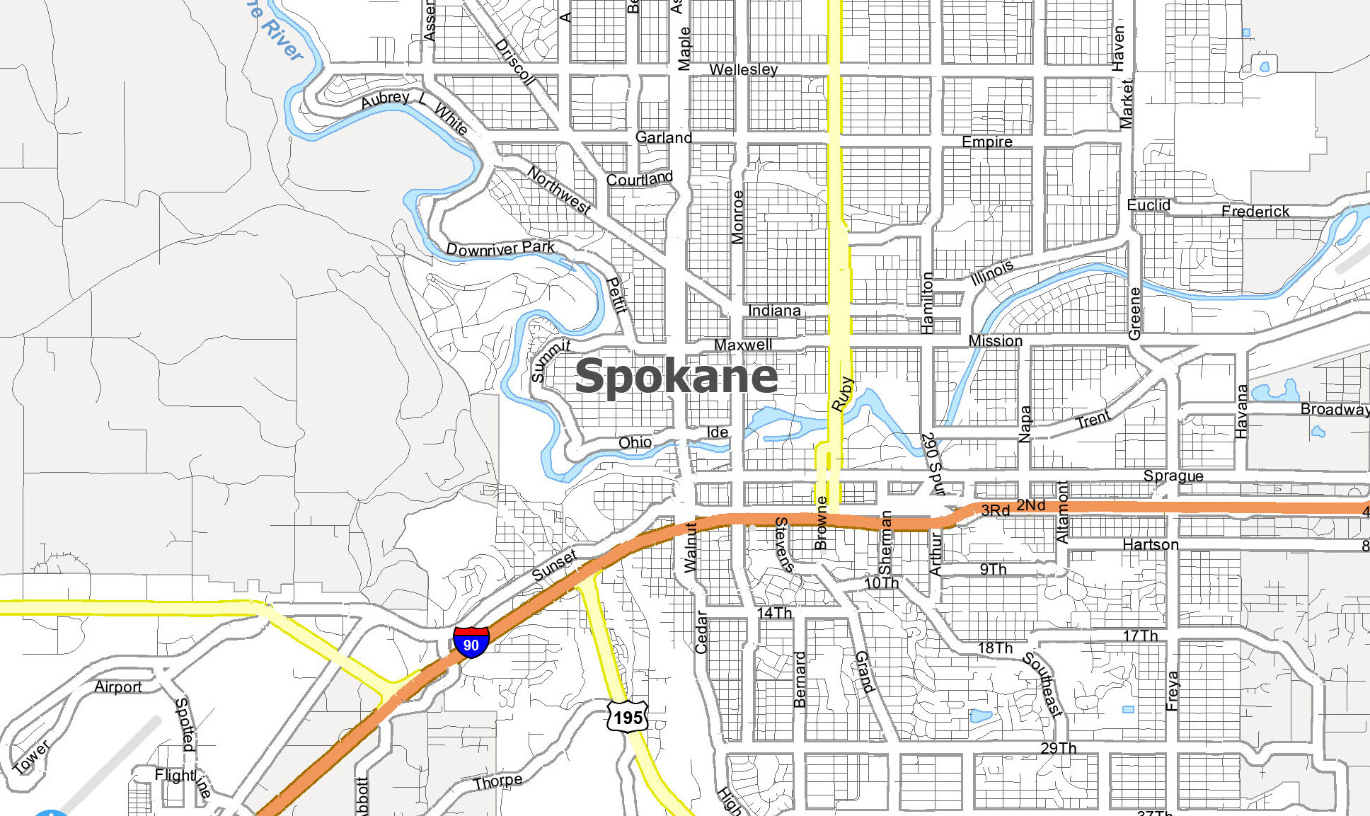 spokane map washington gis geography