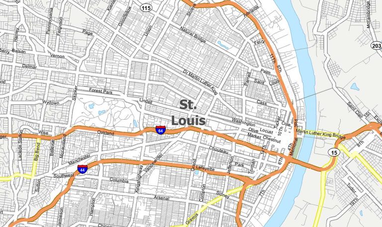 St. Louis Map, Missouri