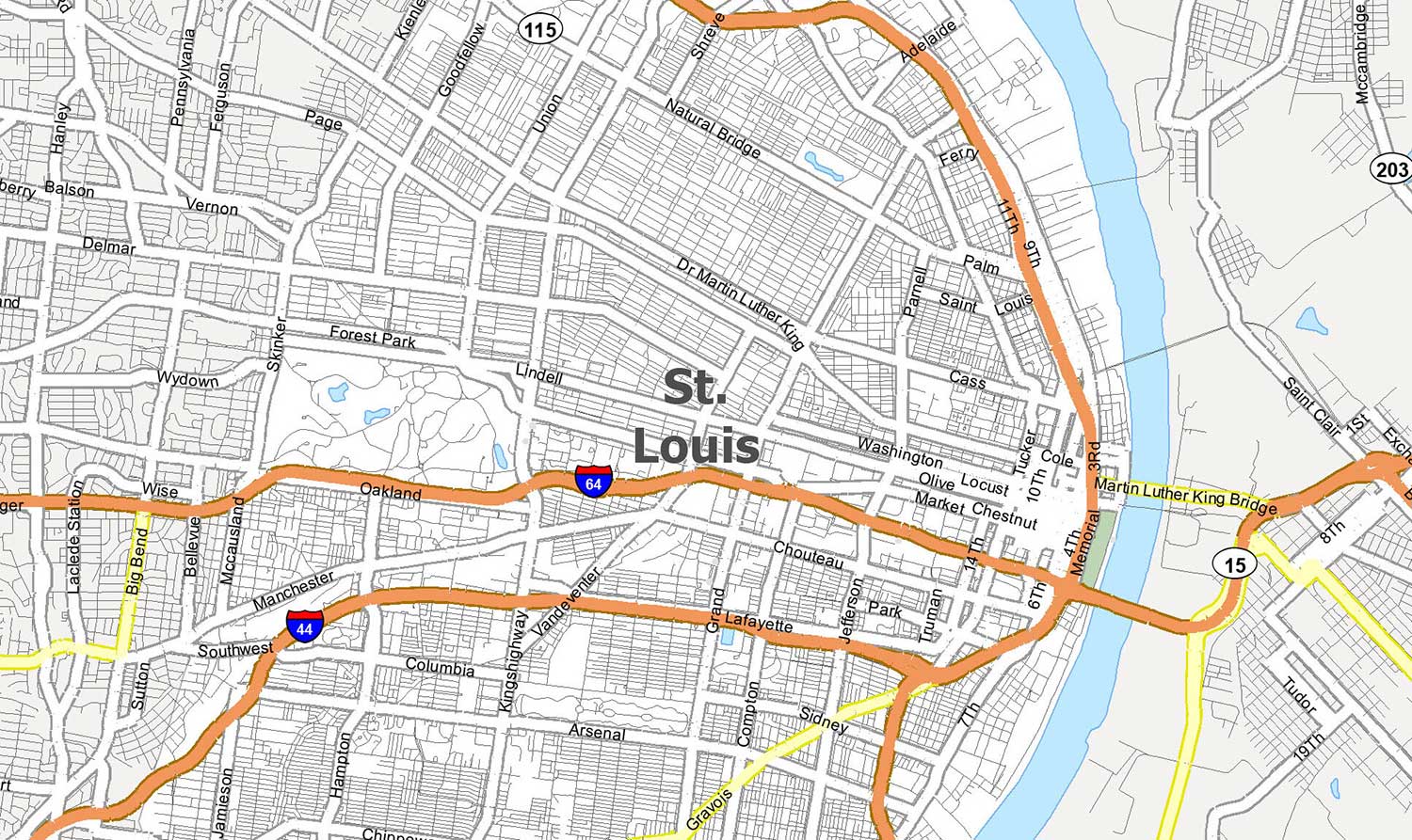 St Louis Map Missouri Gis Geography