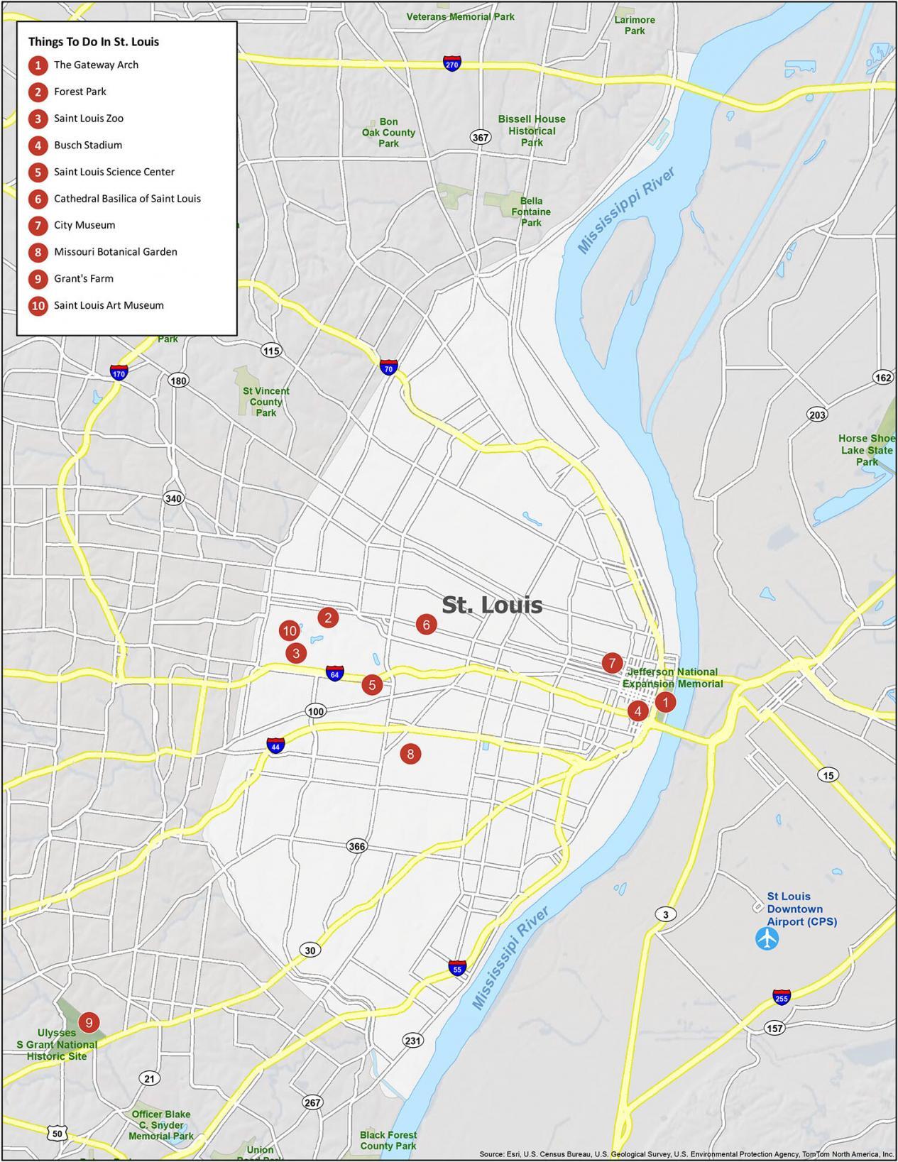 Map Of St Louis Mo St. Louis Map [Missouri] - Gis Geography