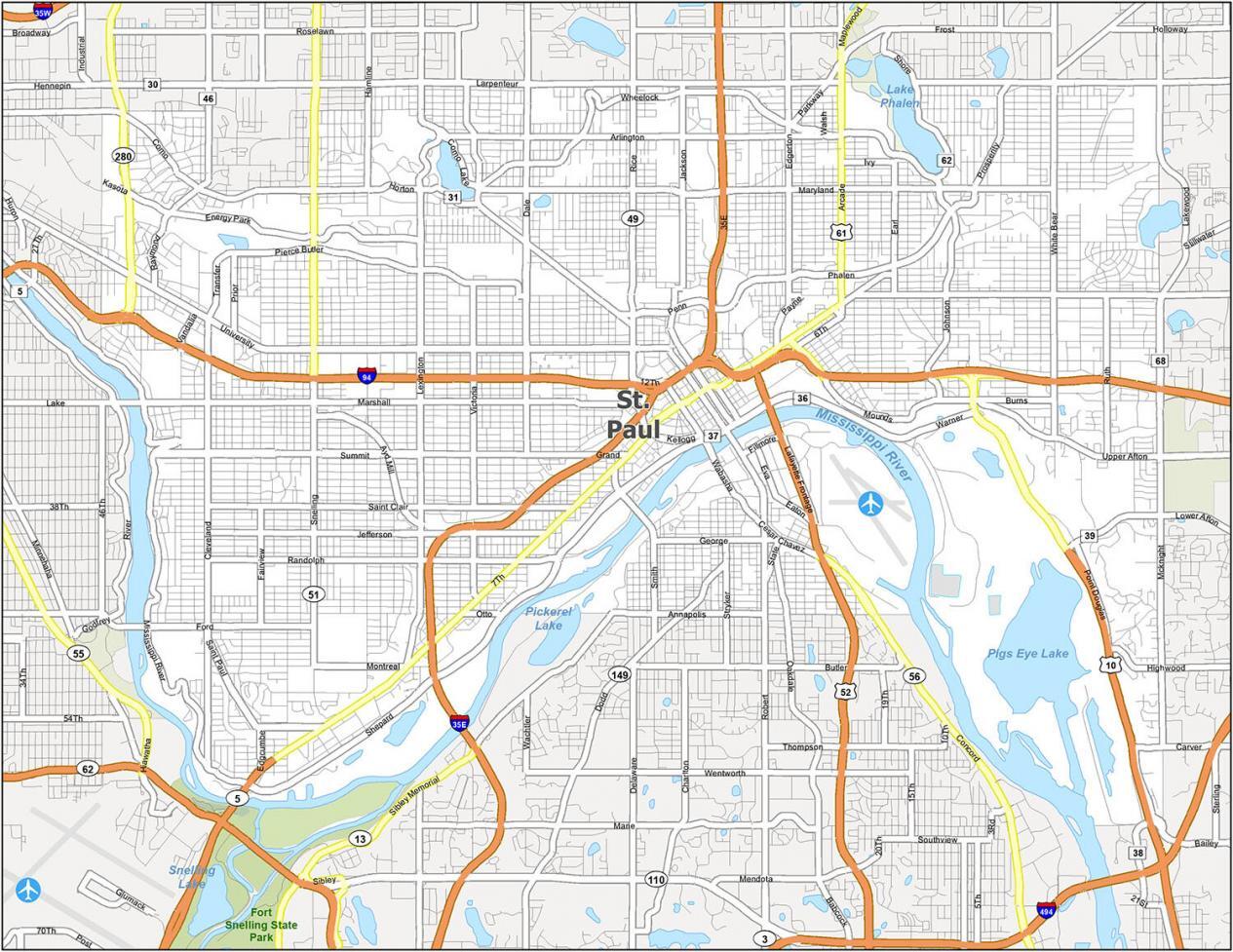 St. Paul ZIP Code Map, Minnesota