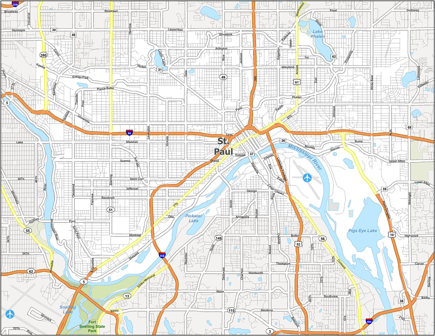 St. Paul Map, Minnesota GIS Geography