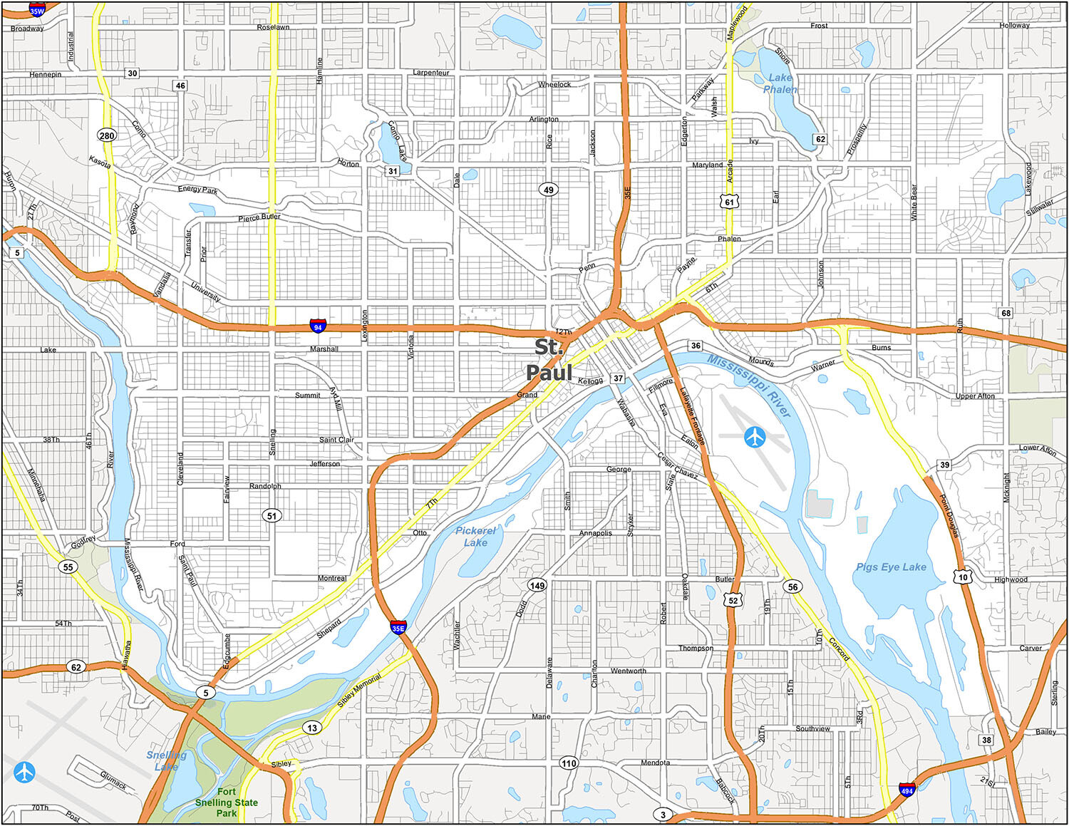 St. Paul Minnesota Street Map 2758000