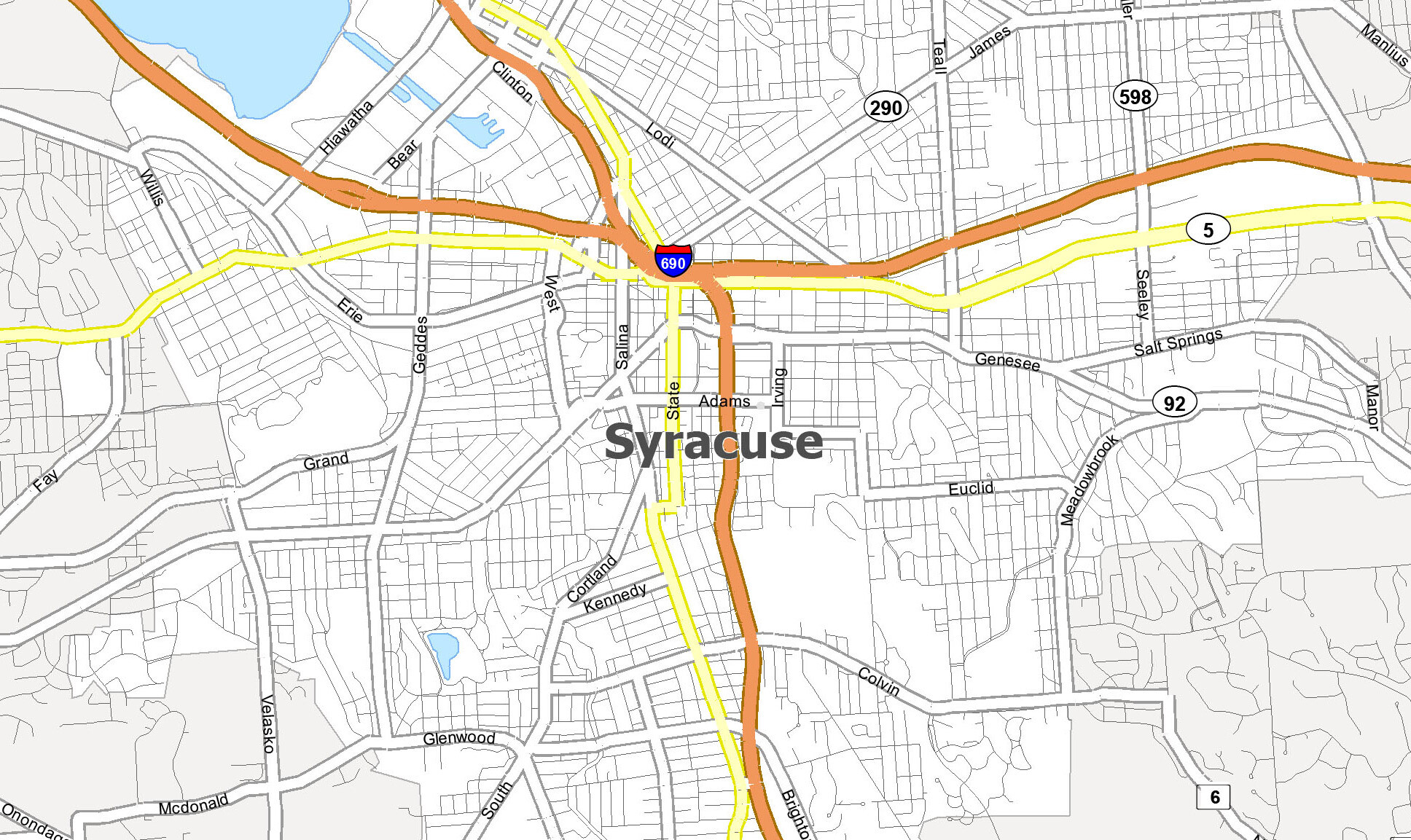 Syracuse On A Map Of New York Map Of World