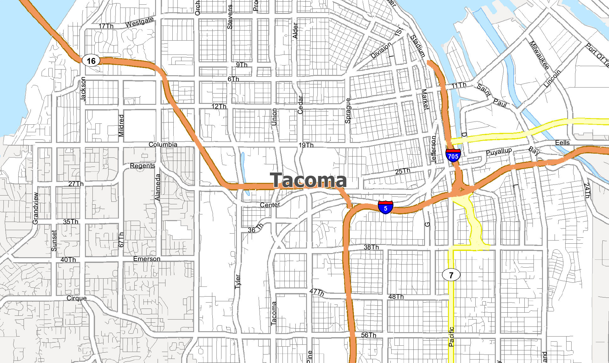 Tacoma Washington Map - Olive Ashleigh