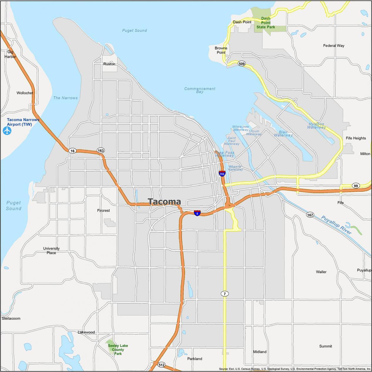 Tacoma Washington Map - GIS Geography