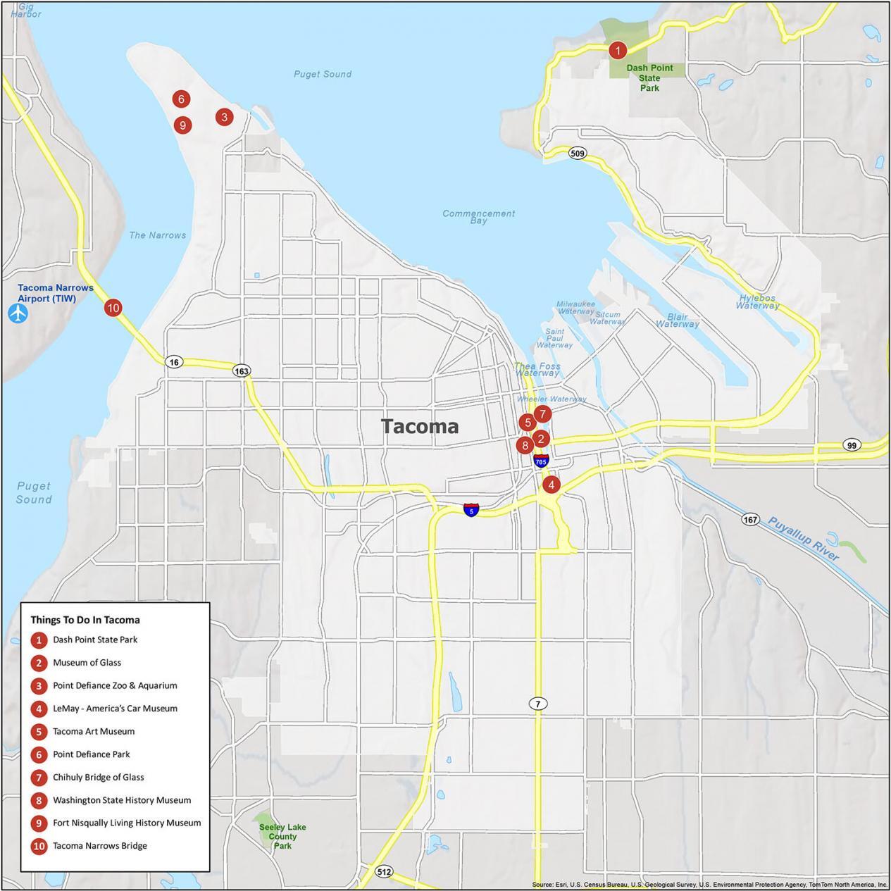 Map Of Downtown Tacoma Tacoma Washington Map - Gis Geography