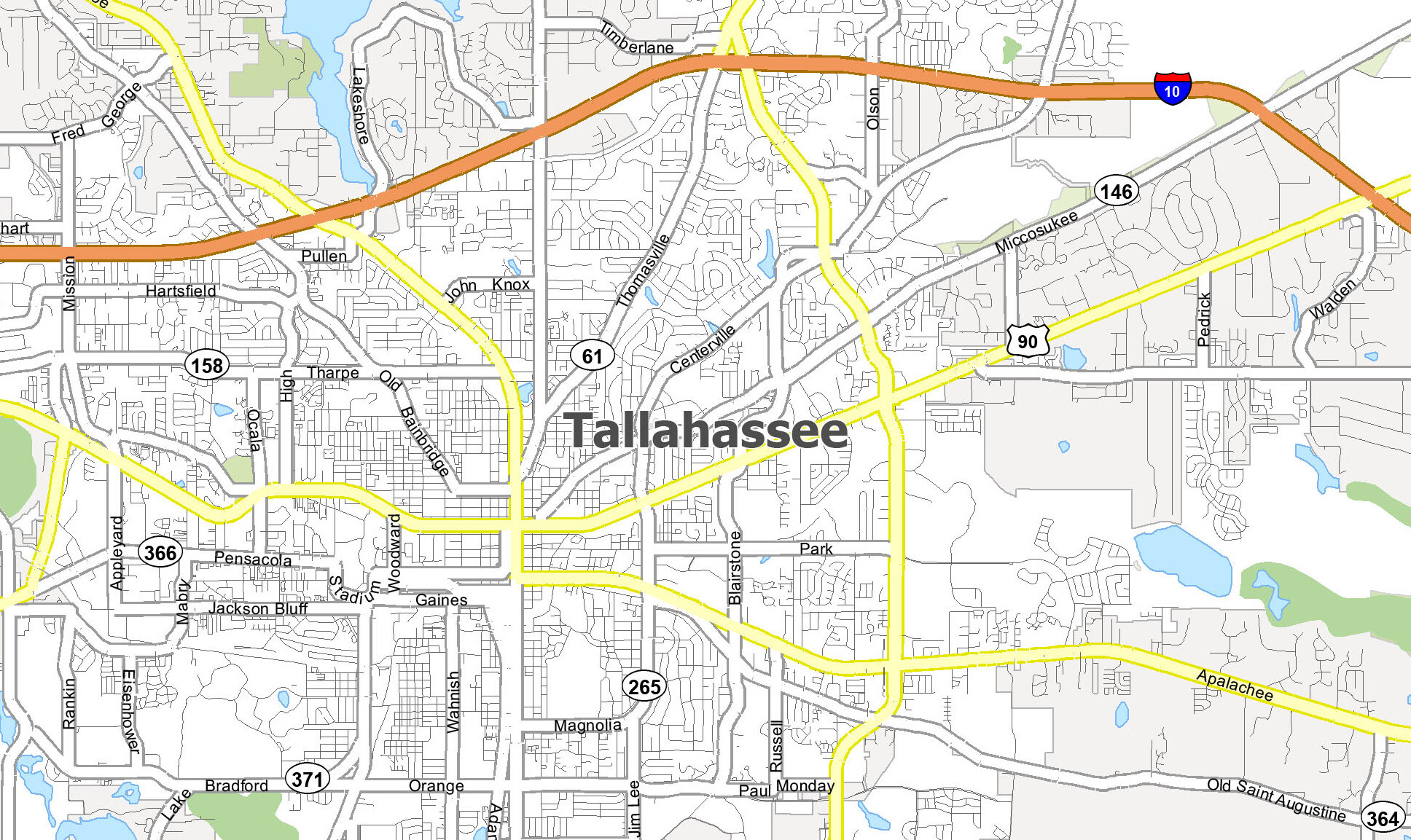 Map Of Tallahassee Florida GIS Geography