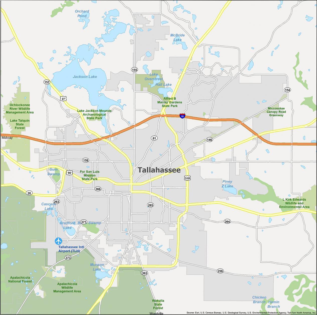 Map of Tallahassee, Florida - GIS Geography