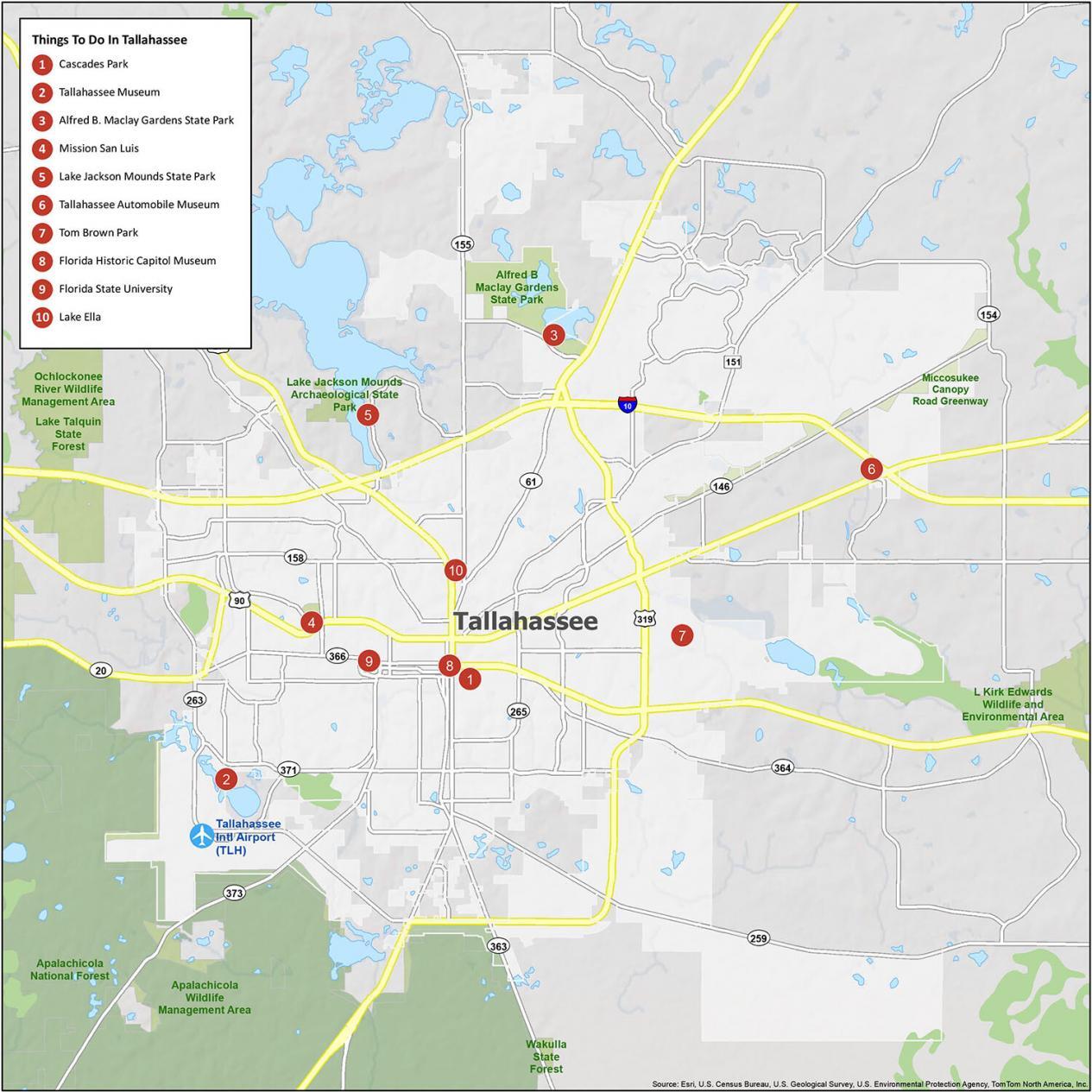 Map of Tallahassee, Florida - GIS Geography