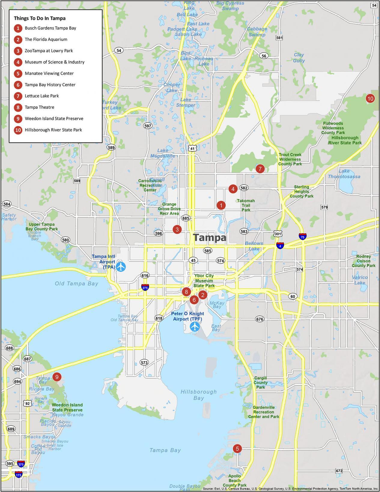 Map of Tampa, Florida GIS Geography