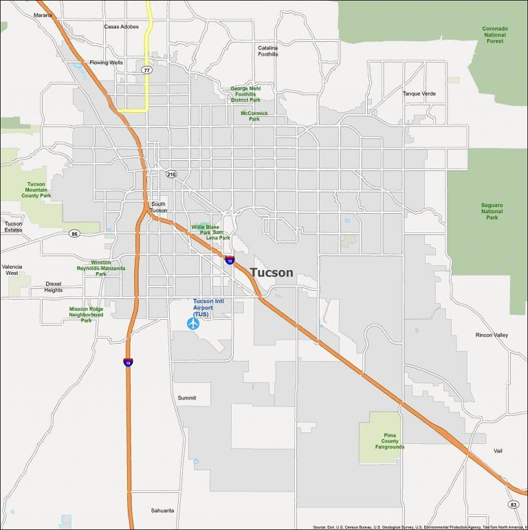 Tucson Arizona Map - GIS Geography